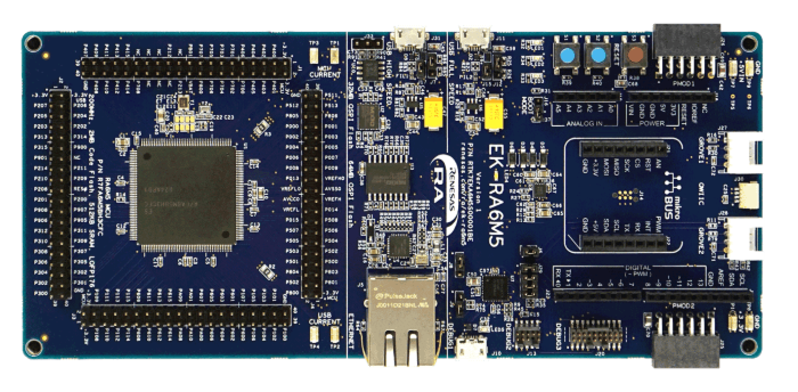 Renesas EK-RA6M5 development board, an officially supported micro-ROS platform